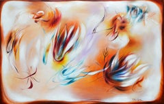 Sienna Surreal Abstract Painting "Growing Harvest"