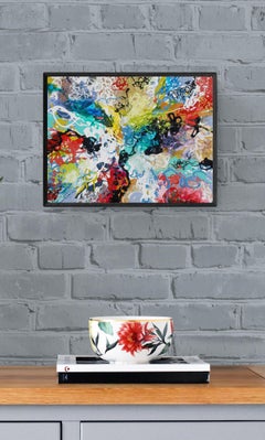 Small Colourful Abstract Painting "Atom Shimmer Anew 3"