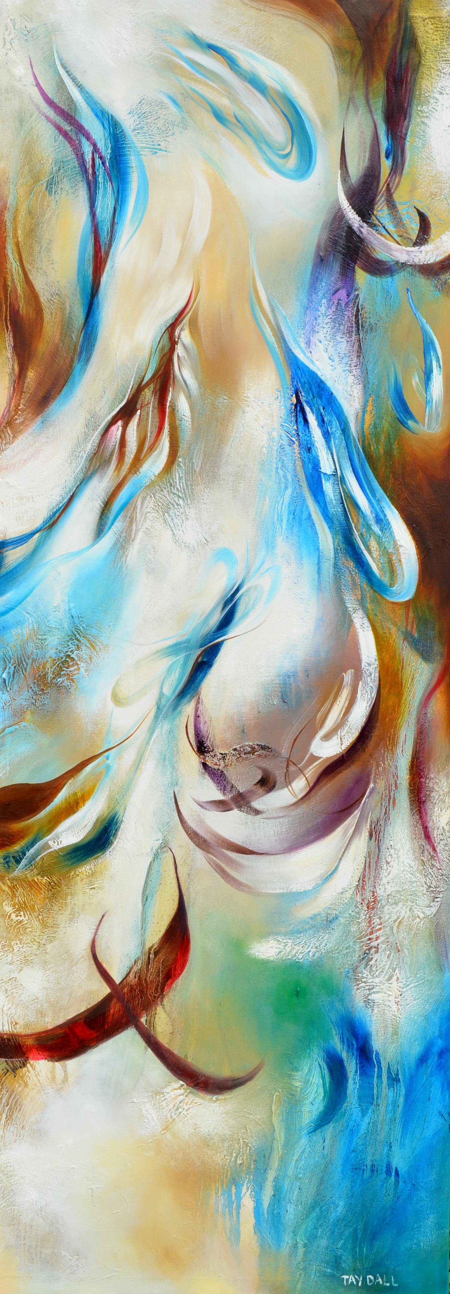 Vivid Surreal Abstract Painting "Blue Passion Tablet 3"