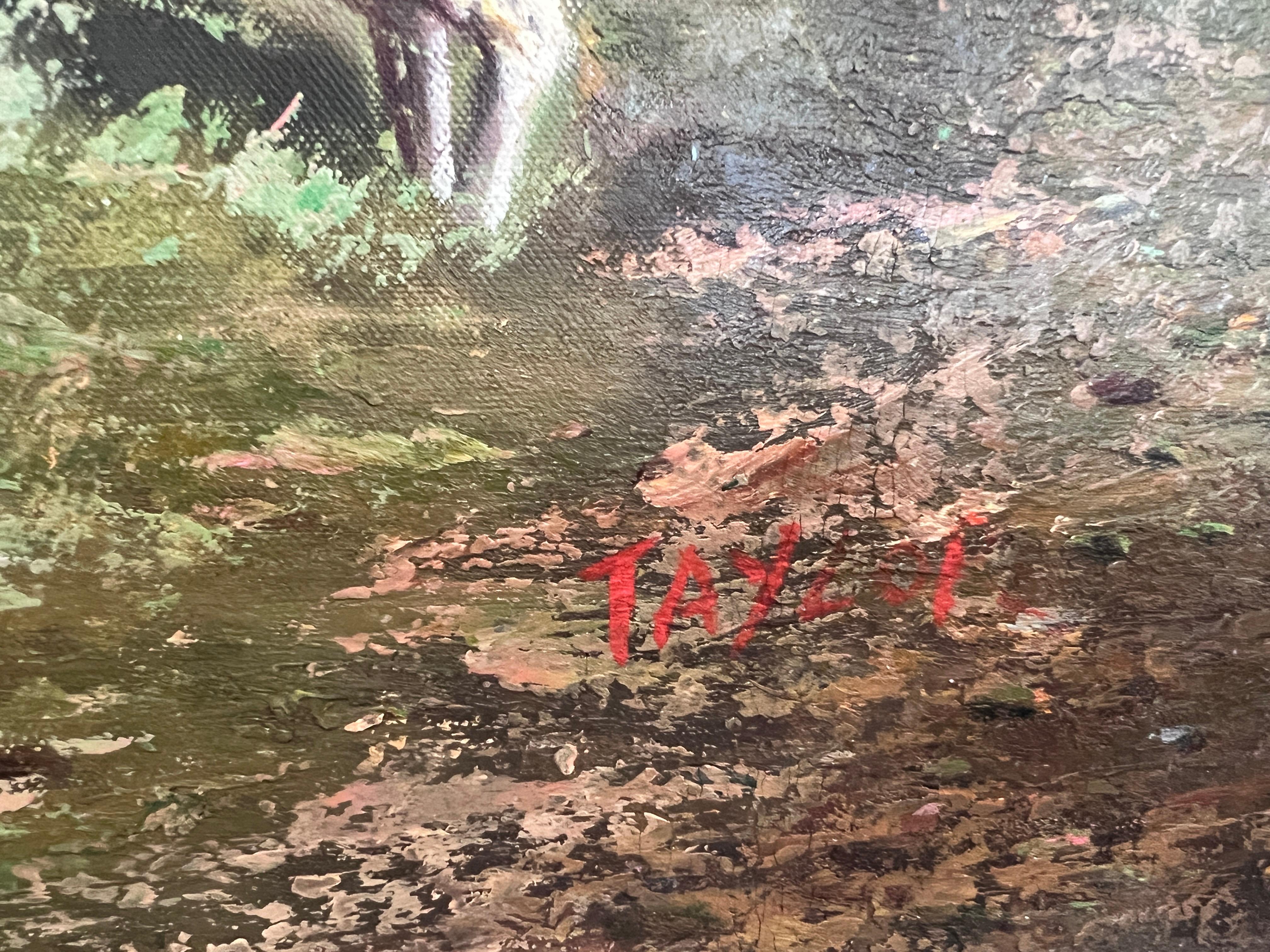 English Fox Hunting Scene Horse Hounds Oil Painting Signed Taylor Framed For Sale 8