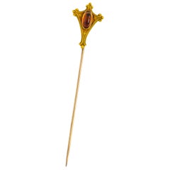Taylor & Co. Inc. Art Nouveau Citrine 10 Karat Gold Stickpin