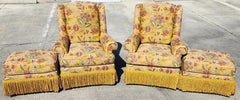 Taylor King Wingback Lounge Sessel & Ottomanen-Paar