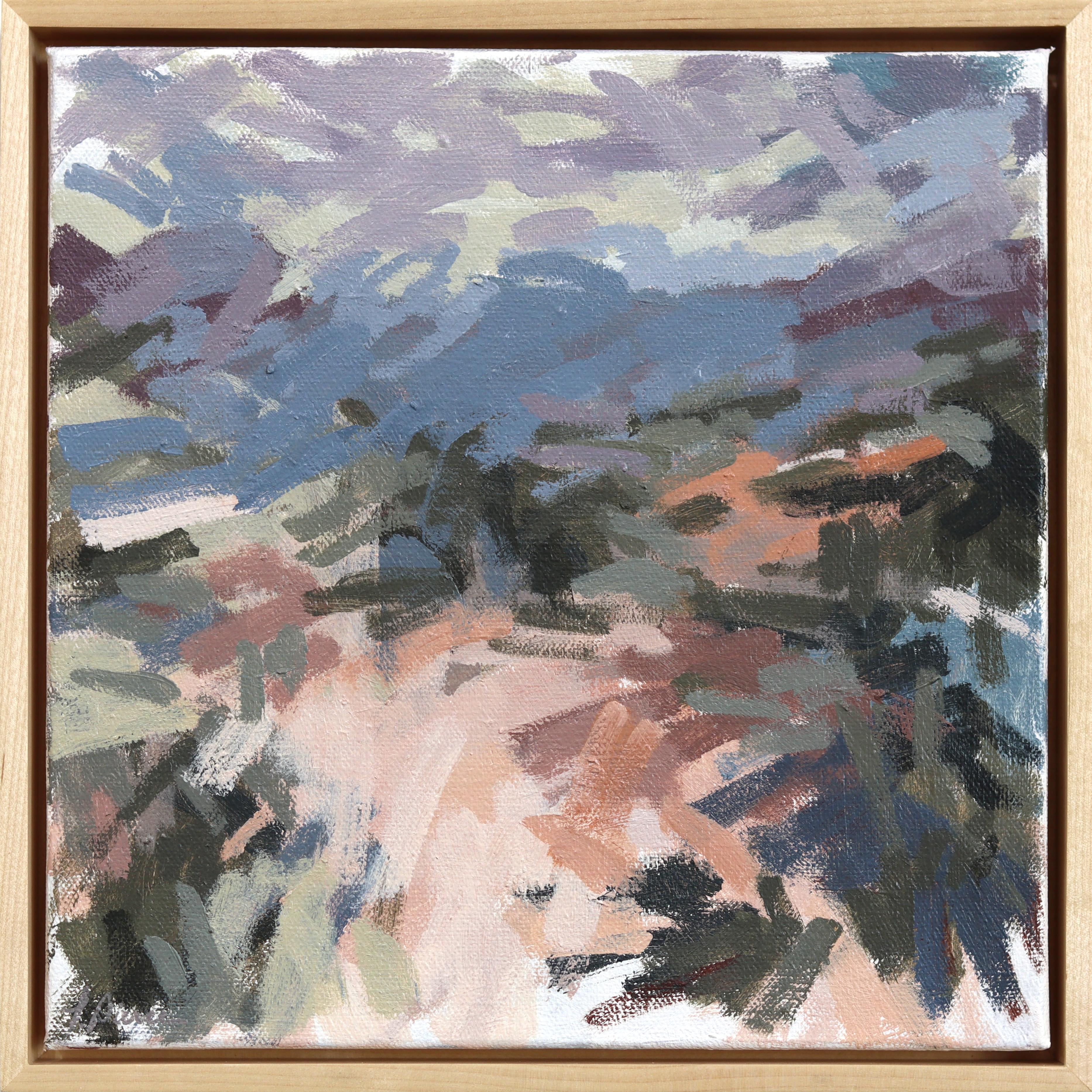 Wilder Westen - Gerahmte abstrakte Wüste inspirierte Landschaft Acrylgemälde auf Leinwand