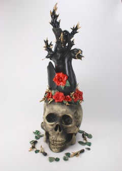 OUR COLLECTIVE EXISTENTIAL CRISIS - skull, roses, and black swan (memento mori)