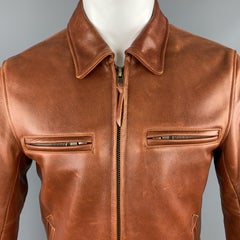 TAYLOR STITCH X GOLDEN BEAR Size M Whiskey Leather Zip Jacket