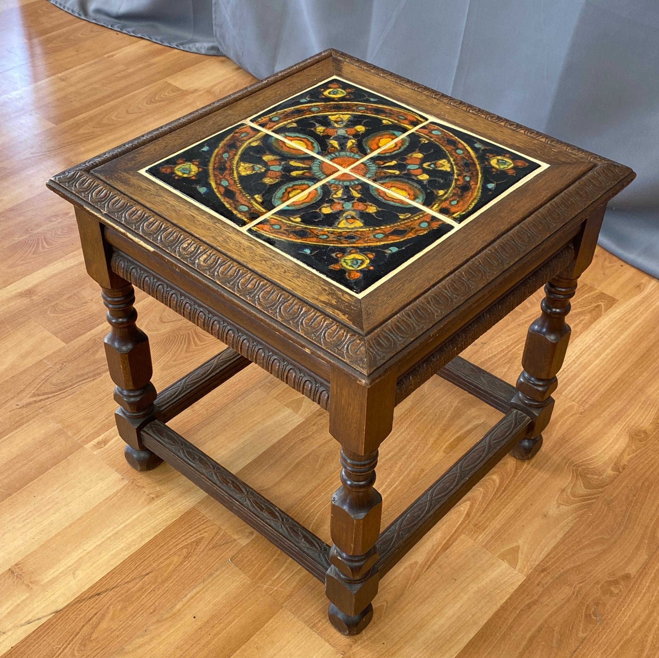 Taylor Tilery California Mission Tile Top Table, circa 1930s 5