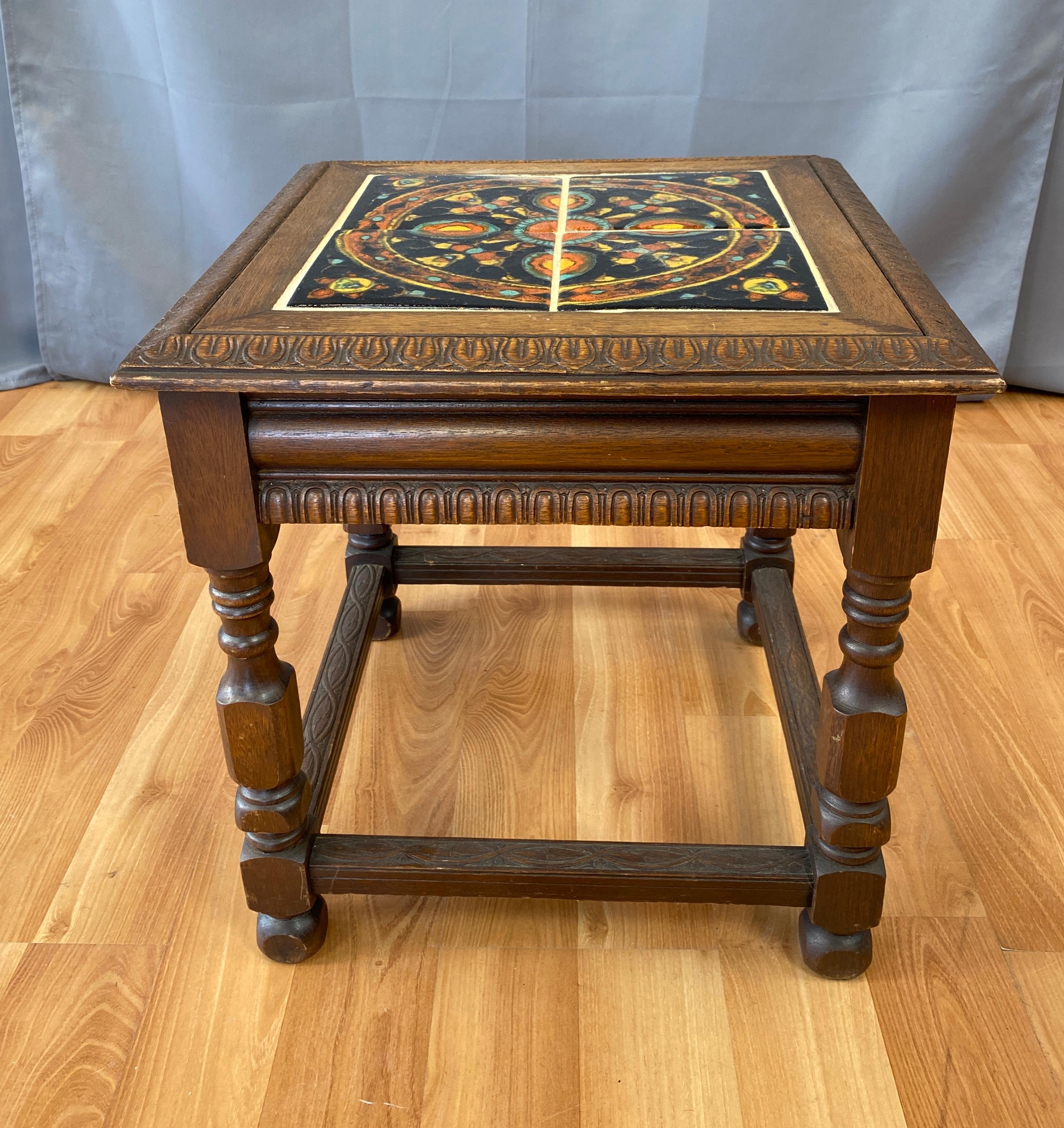 American Taylor Tilery California Mission Tile Top Table, circa 1930s