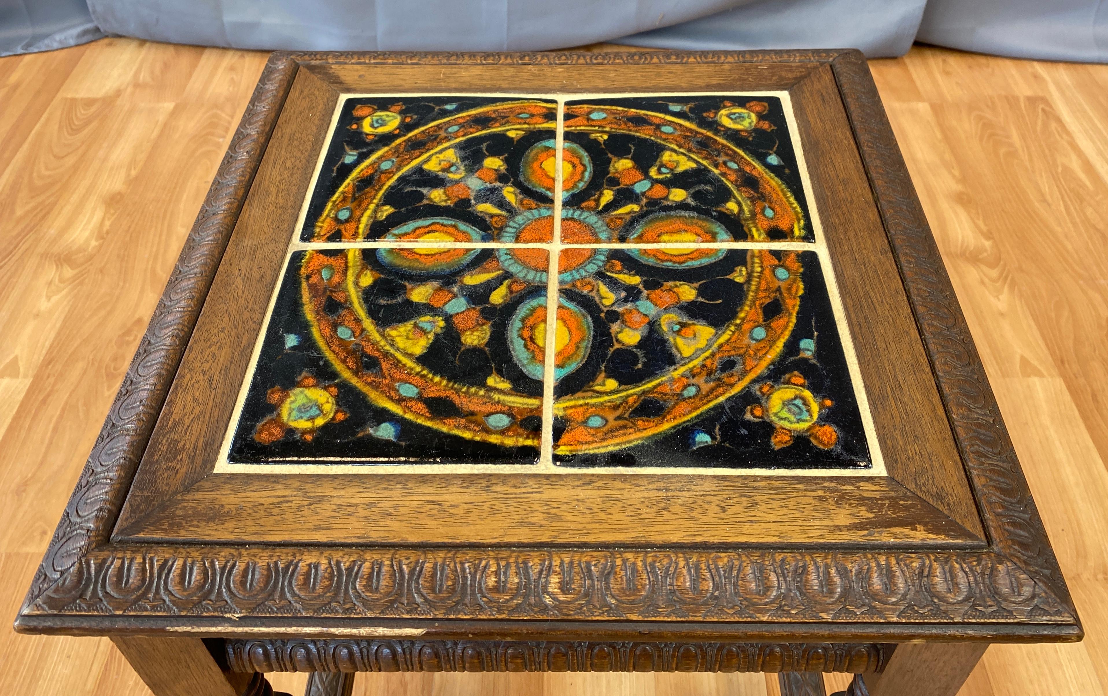 Mid-20th Century Taylor Tilery California Mission Tile Top Table, circa 1930s