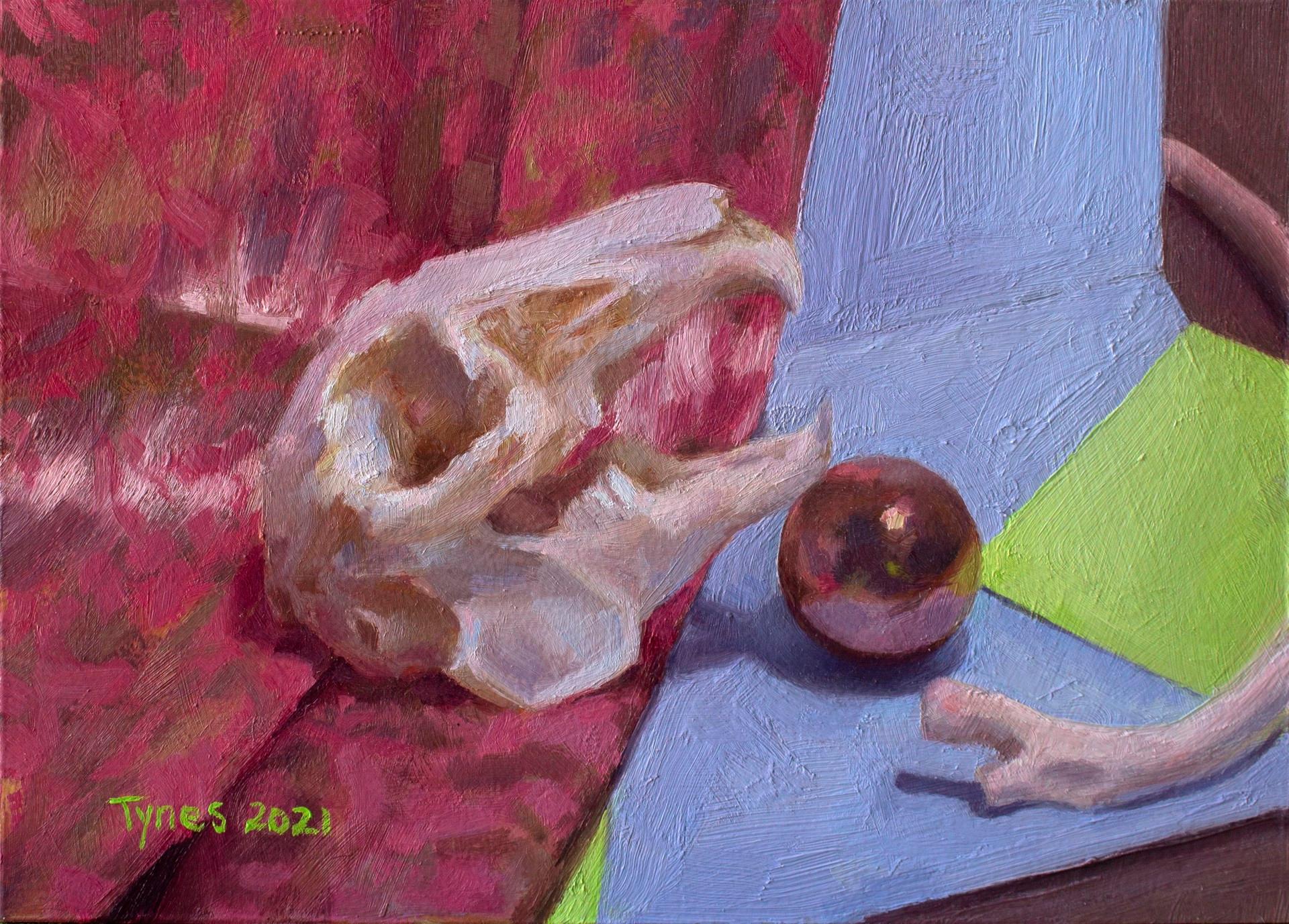 Taylor Tynes Still-Life Painting - Skull with Copper