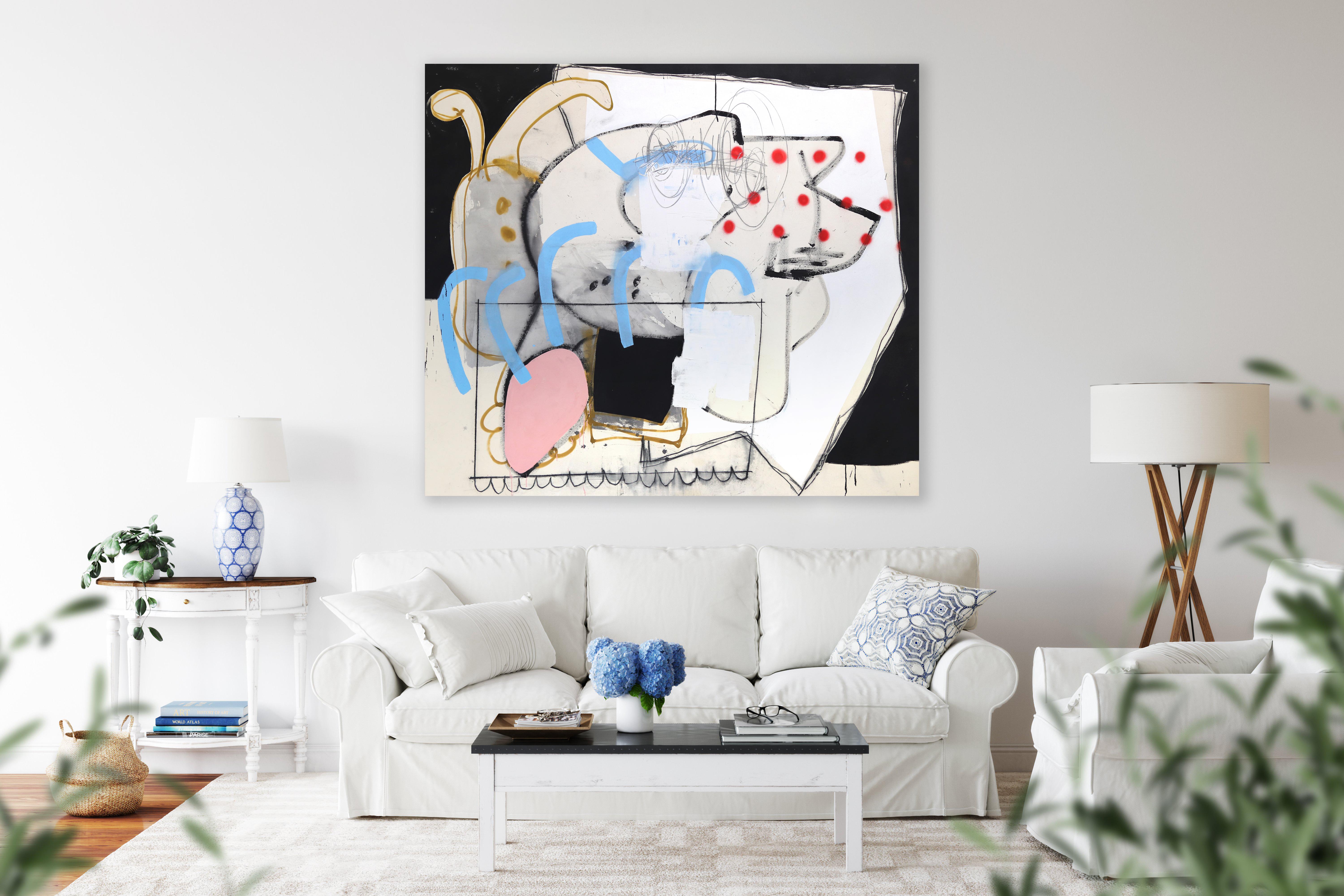 I AM YOUR SASSY LOVER - Large Abstract Multicolor Artwork by Taylor Anton White - Painting by Taylor White