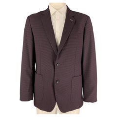 TAYLORBYRD - Manteau à carreaux violets et noirs en polyester mélangé avec revers en forme de nœud papillon, taille 44
