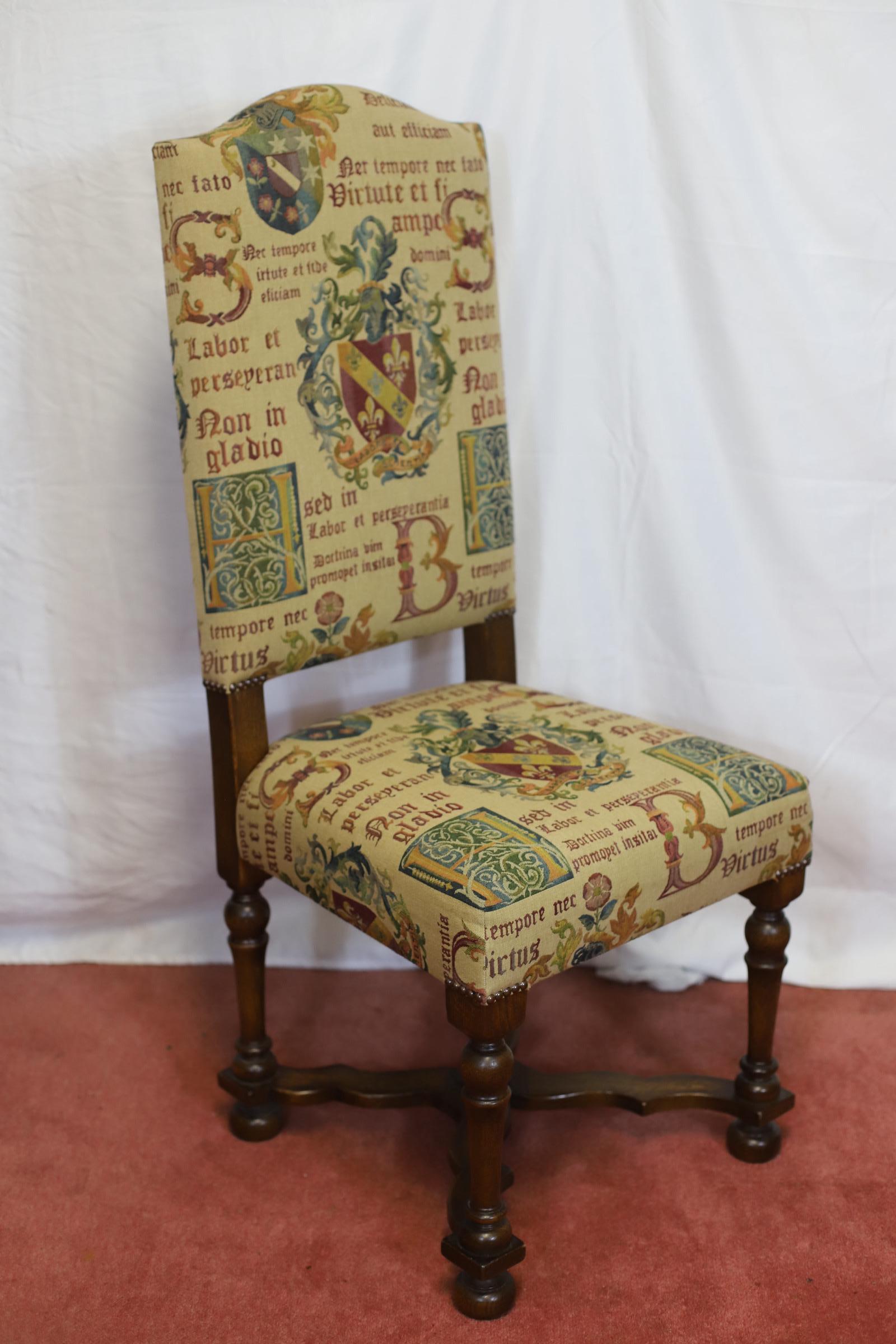 Taylor&Co Stunning Set Of Eight Oak Upholstered Dining Chairs For Sale 9