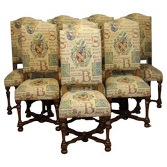 Taylor&Co Stunning Set Of Eight Oak Upholstered Dining Chairs