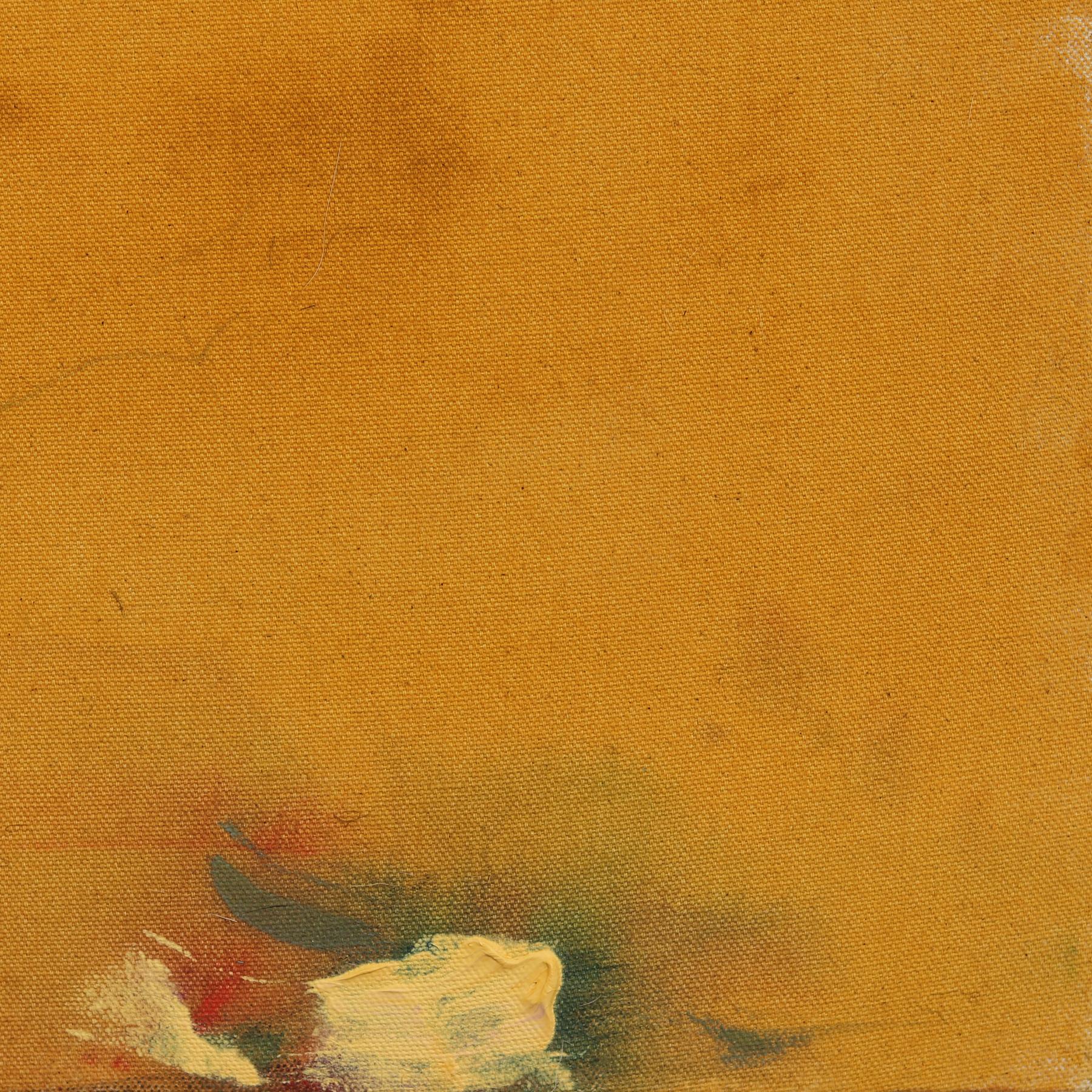 Burned In Your Shadow - Original Minimalist Yellow Abstract Textural Painting im Angebot 5