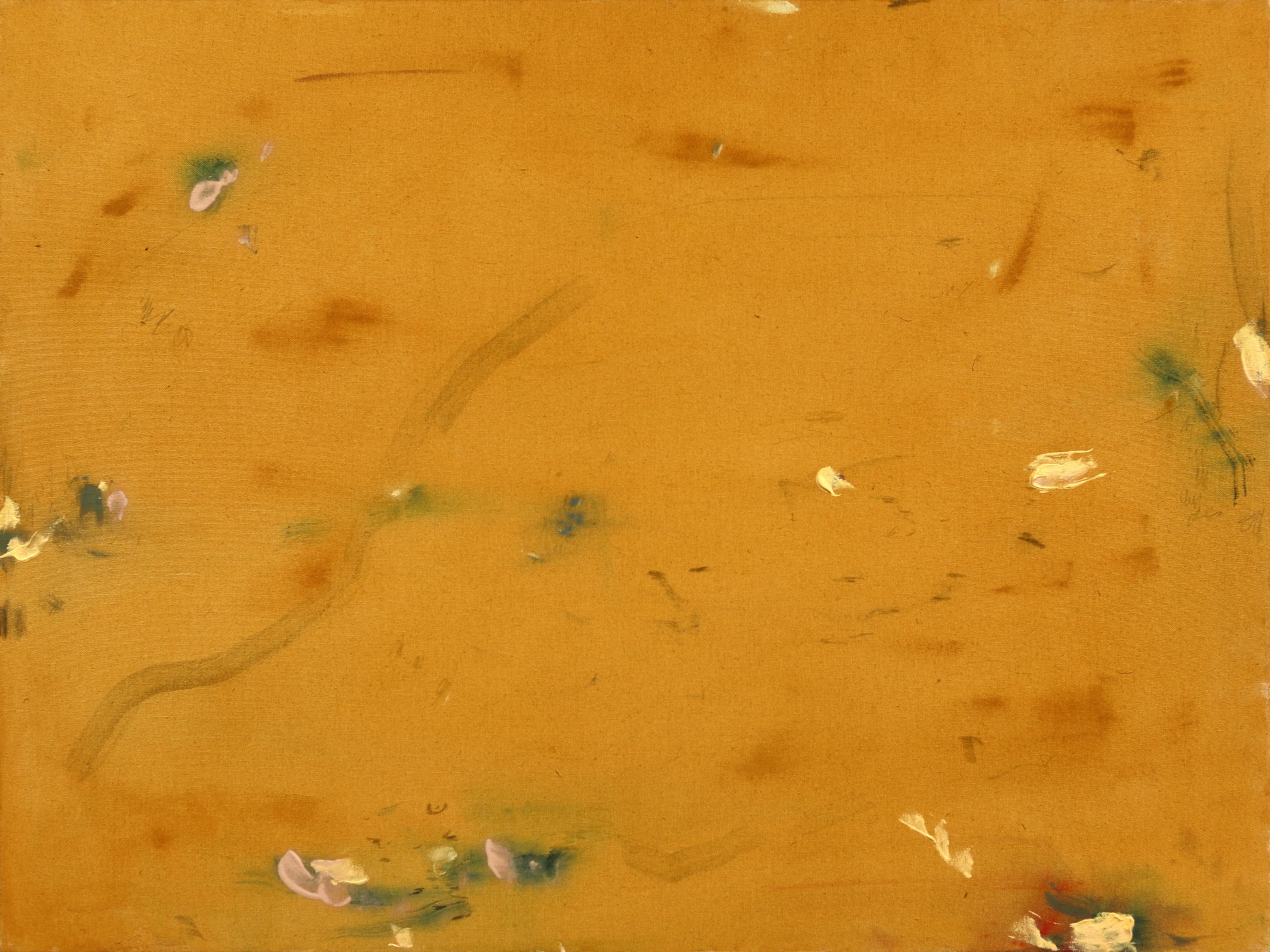 Burned In Your Shadow - Original Minimalist Yellow Abstract Textural Painting – Mixed Media Art von Taylour Martin