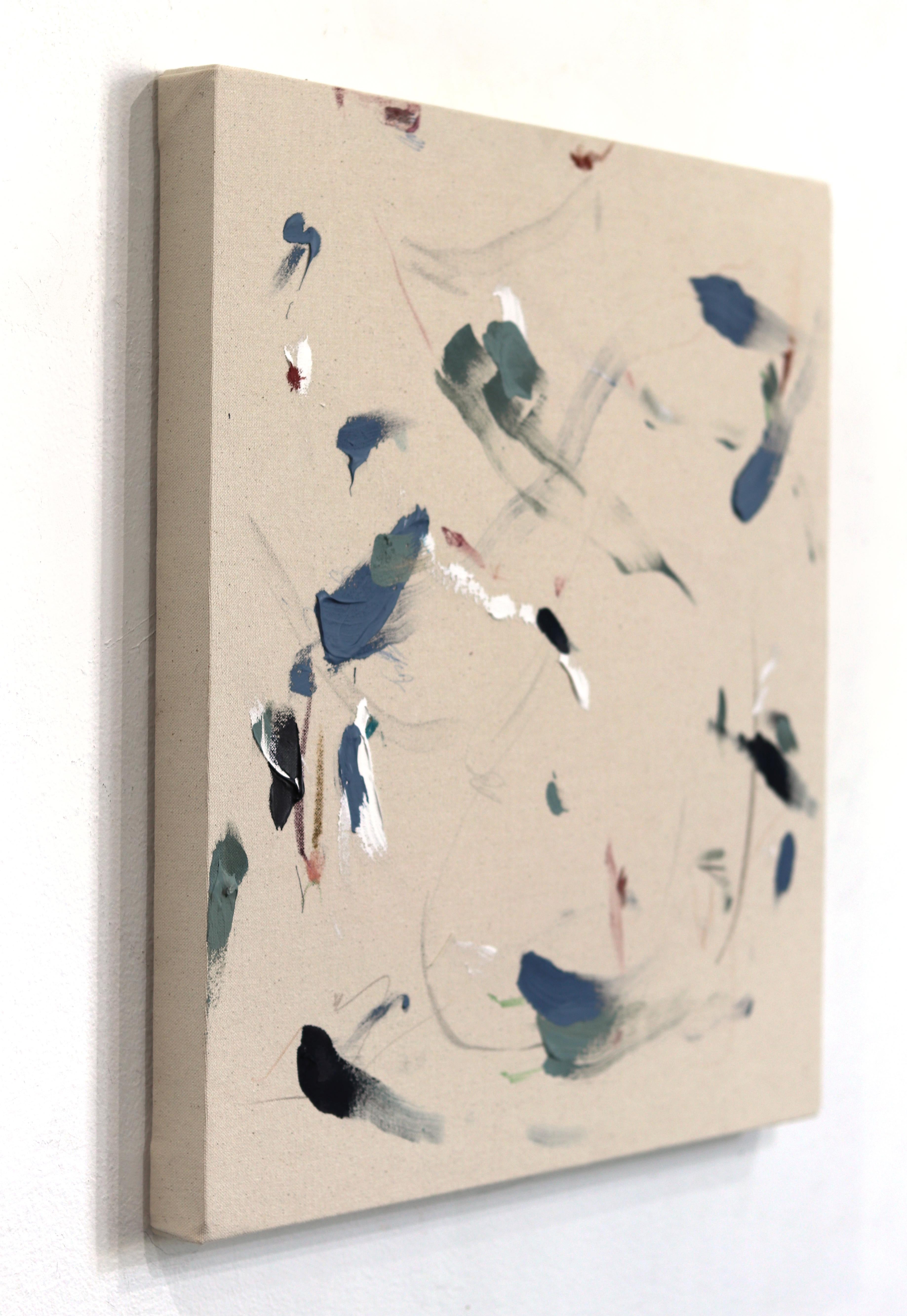 Te llamo la semana que viene - Pintura abstracta sobre lienzo natural crudo - Abstract Painting Beige de Taylour Martin