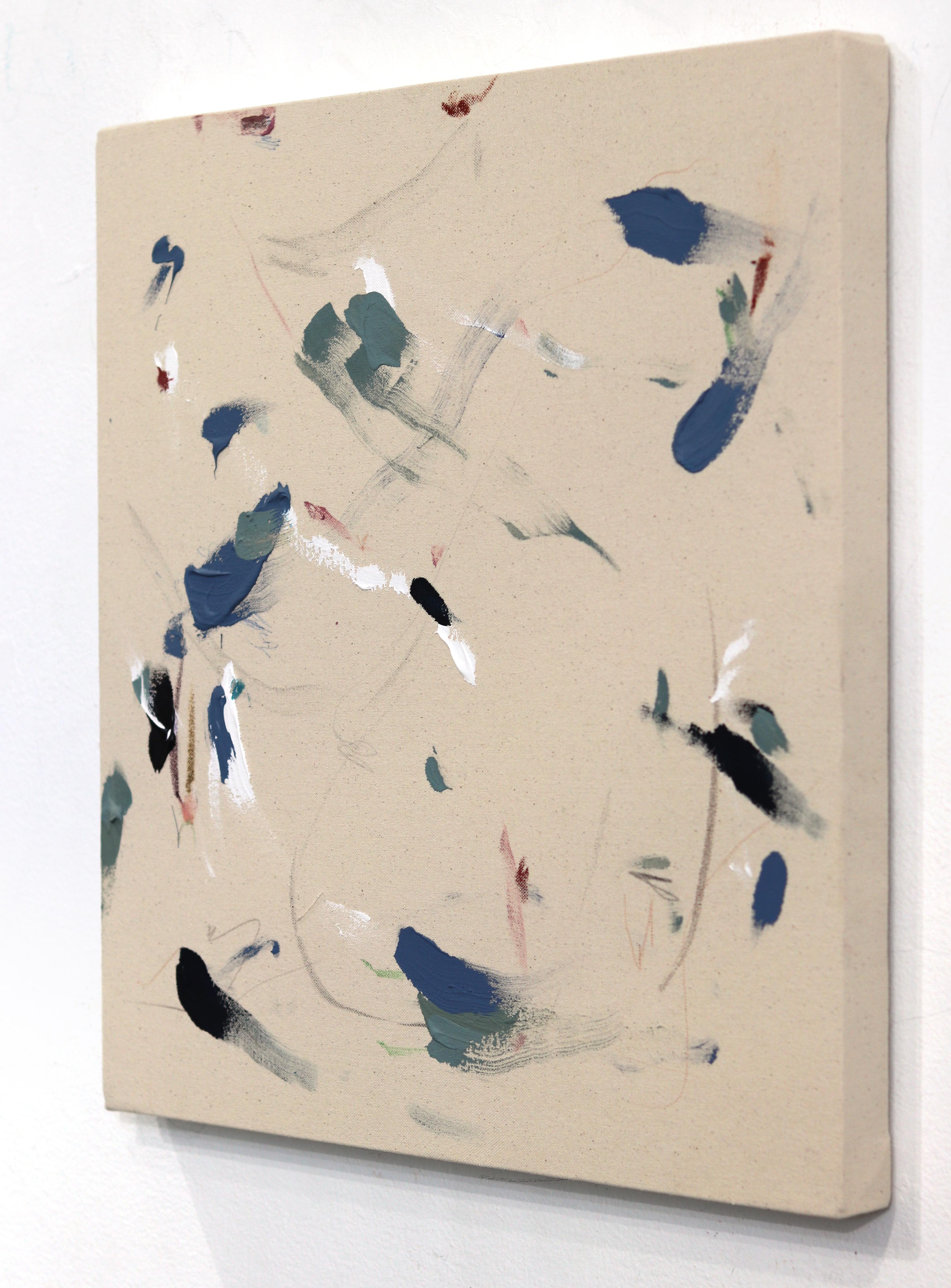 Te llamo la semana que viene - Pintura abstracta sobre lienzo natural crudo en venta 4