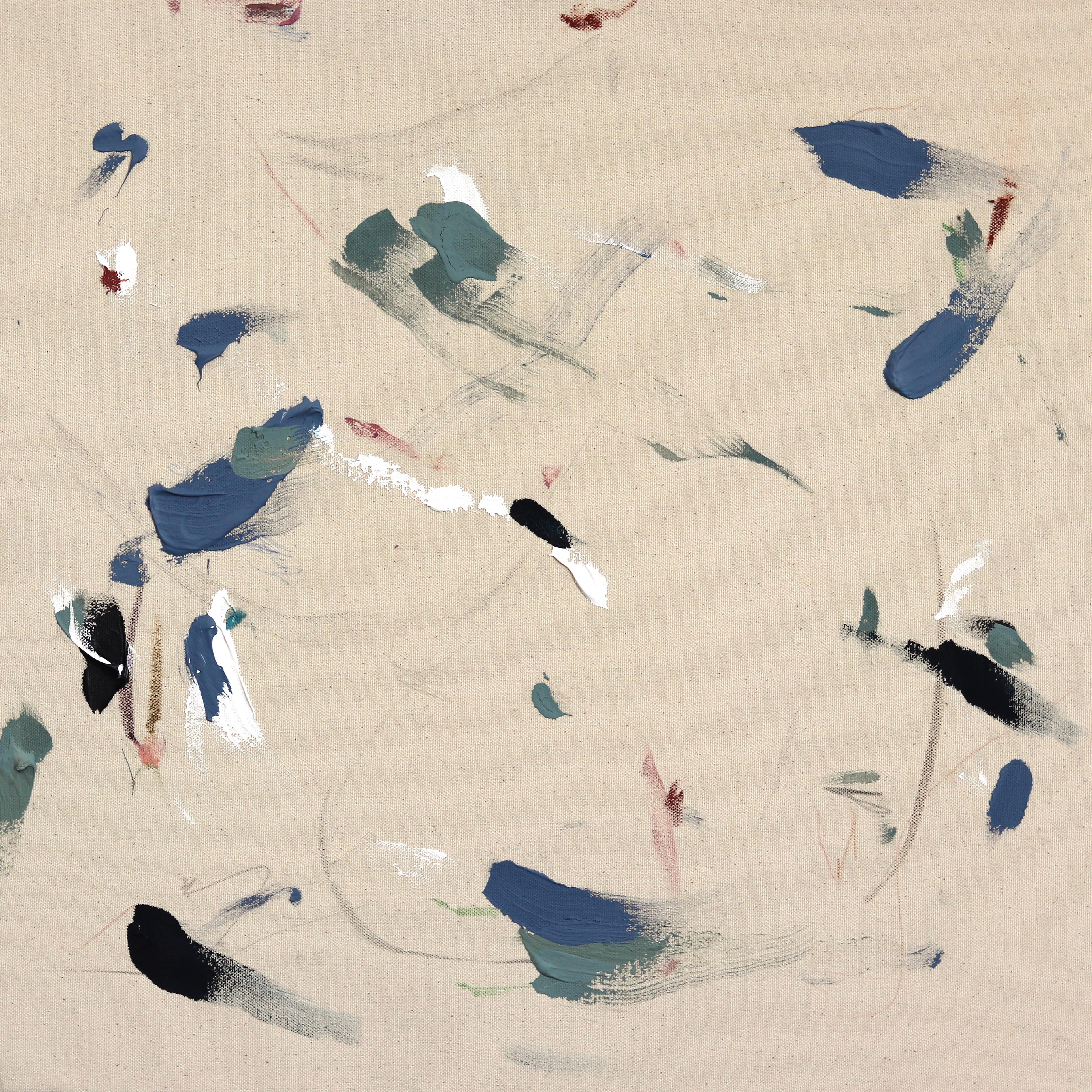 Abstract Painting de Taylour Martin - Te llamo la semana que viene - Pintura abstracta sobre lienzo natural crudo