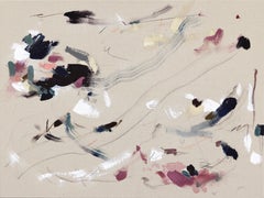 Darling – Minimalistisches abstraktes Gemälde auf natürlicher Leinwand