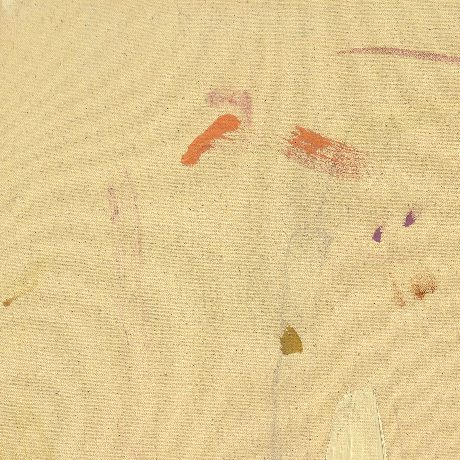 Game. Set. Match - Original Minimalist Butter Yellow Abstract Textural Painting For Sale 1