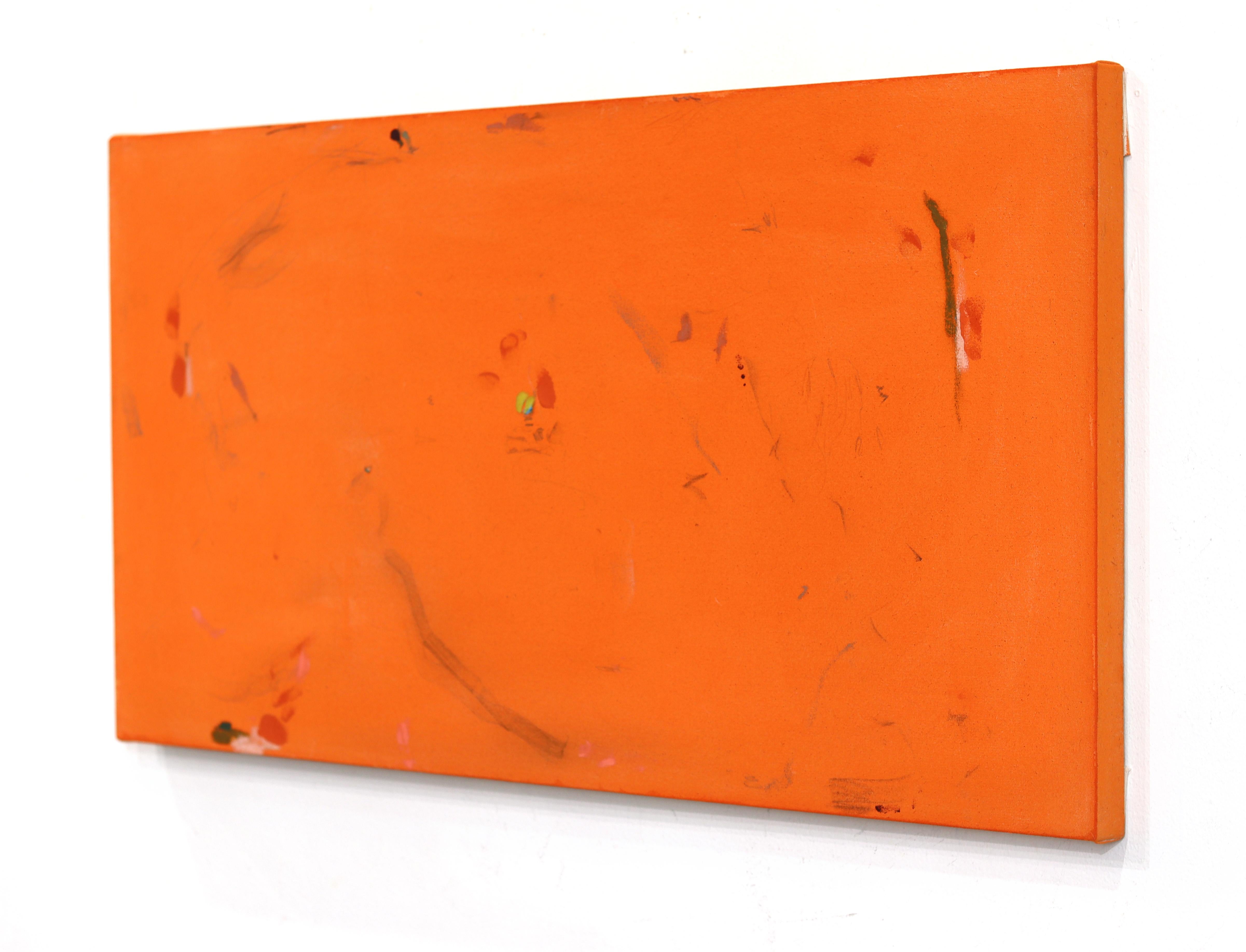 Glass Octopus - Original Vibrant Orange Abstract Textural Painting on Canvas For Sale 2