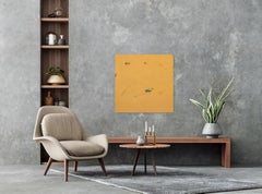 I Contain Multitudes - Original Minimalist Yellow Abstract Textural Painting