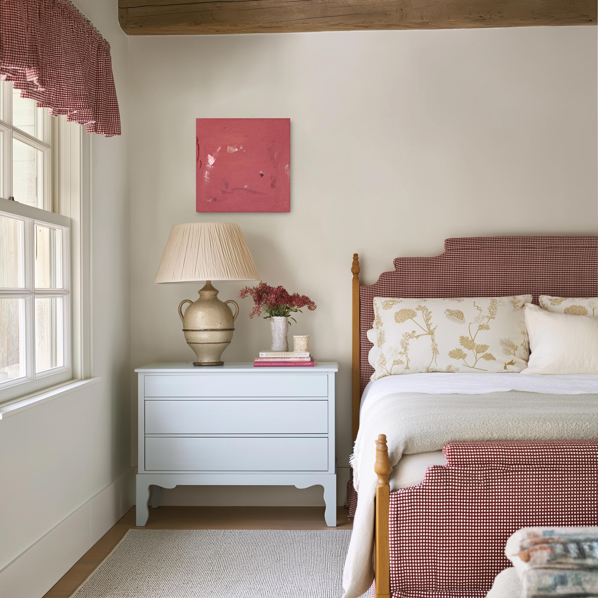 I Prefer The Lights Off - Abstrakte staubige Rose Tone Textural Malerei auf Leinwand – Painting von Taylour Martin