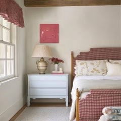 Prefiero las luces apagadas - Pintura abstracta con textura en tono rosa empolvado sobre lienzo