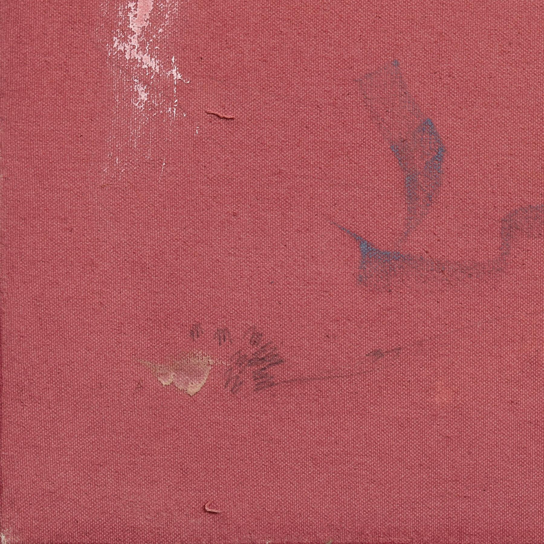 I Prefer The Lights Off - Abstrakte staubige Rose Tone Textural Malerei auf Leinwand im Angebot 2