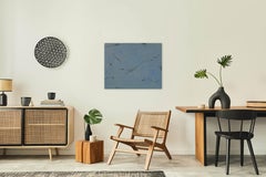 Ice Cube - Original Abstract Cool Blue Tone Modern Textural Painting on Canvas