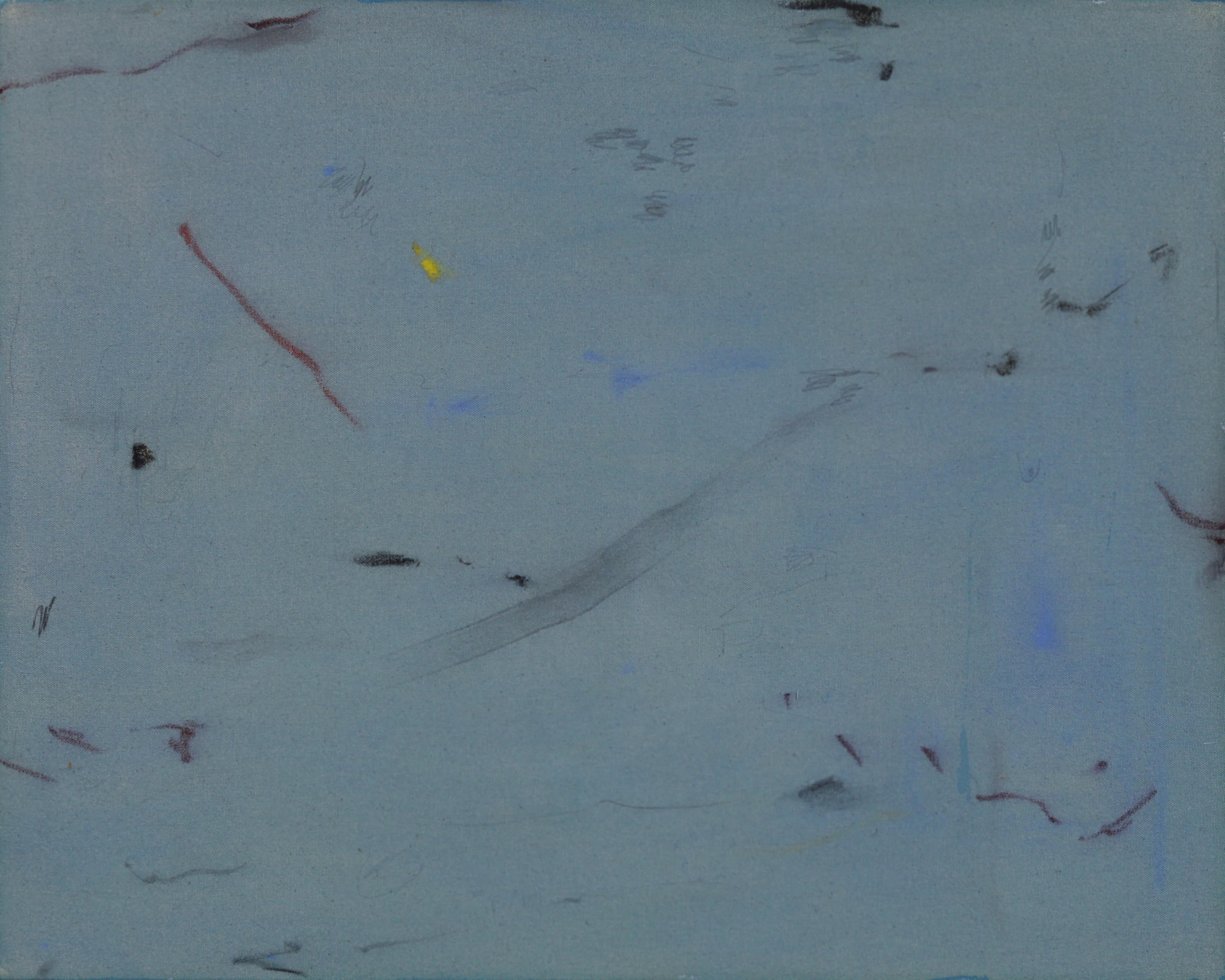 Eiswürfel - Original Abstrakt Kühle Blautöne Moderne Strukturierte Malerei auf Leinwand – Mixed Media Art von Taylour Martin