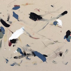 Lo aprendido y lo olvidado - Pintura abstracta sobre lienzo natural crudo