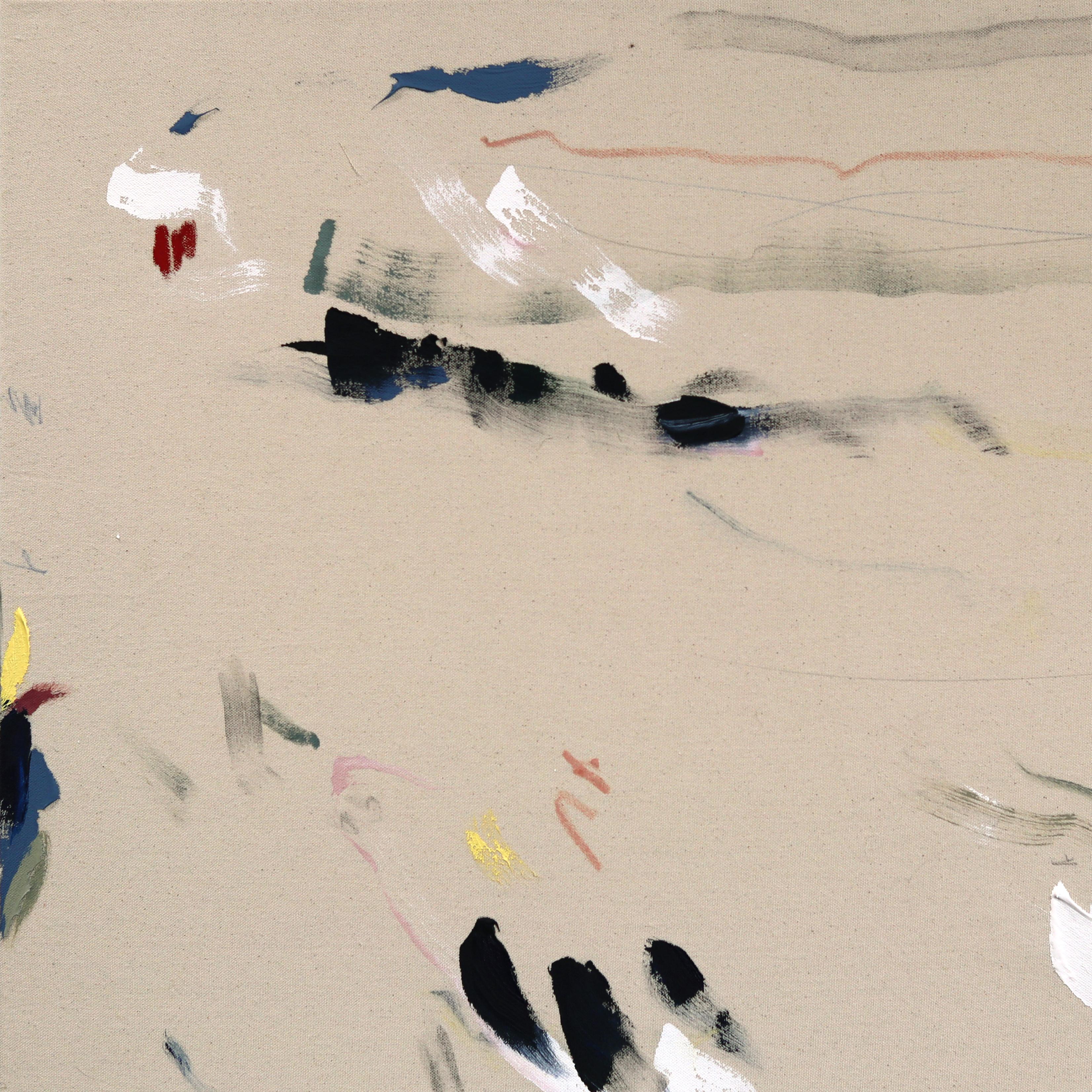 Muñecas de papel - Pintura original contemporánea abstracta textural sobre lienzo en venta 2