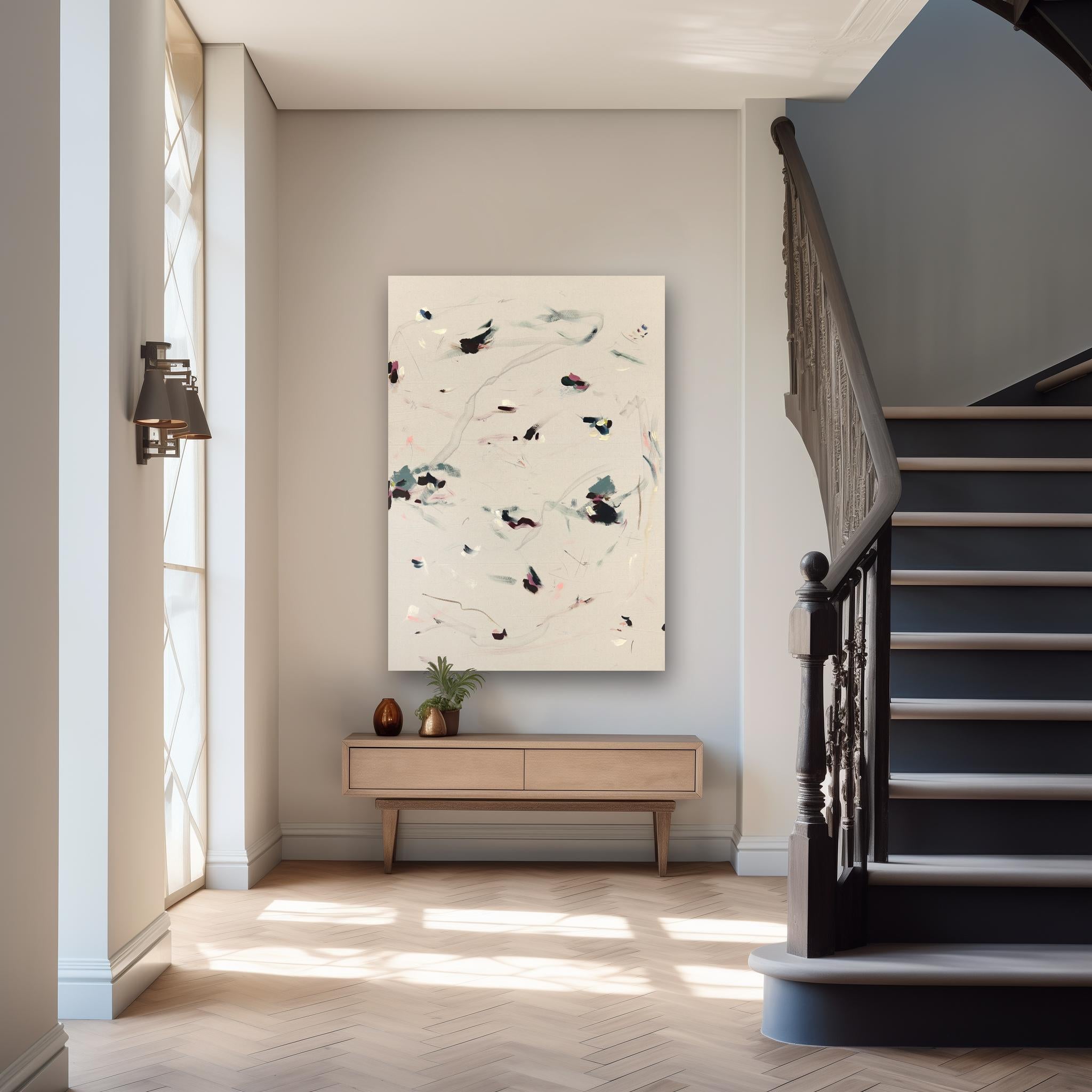 Paper Thin - Quadro astratto minimalista di grandi dimensioni su tela Nature - Painting di Taylour Martin