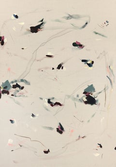 Paper Thin - Large Minimalist Abstract Painting on Natural Canvas