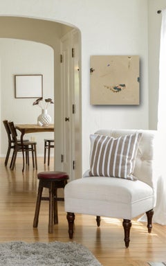 Proof of Life - Abstract Modern Minimalist Beige Mixed Media Artwork on Canvas