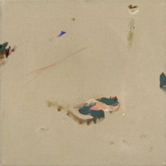 Proof of Life - Abstract Modern Minimalist Beige Mixed Media Artwork on Canvas