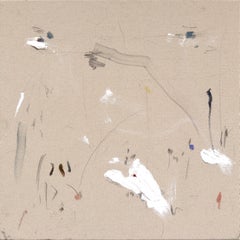 Remember When - Minimalist Abstract Painting on Natural Canvas