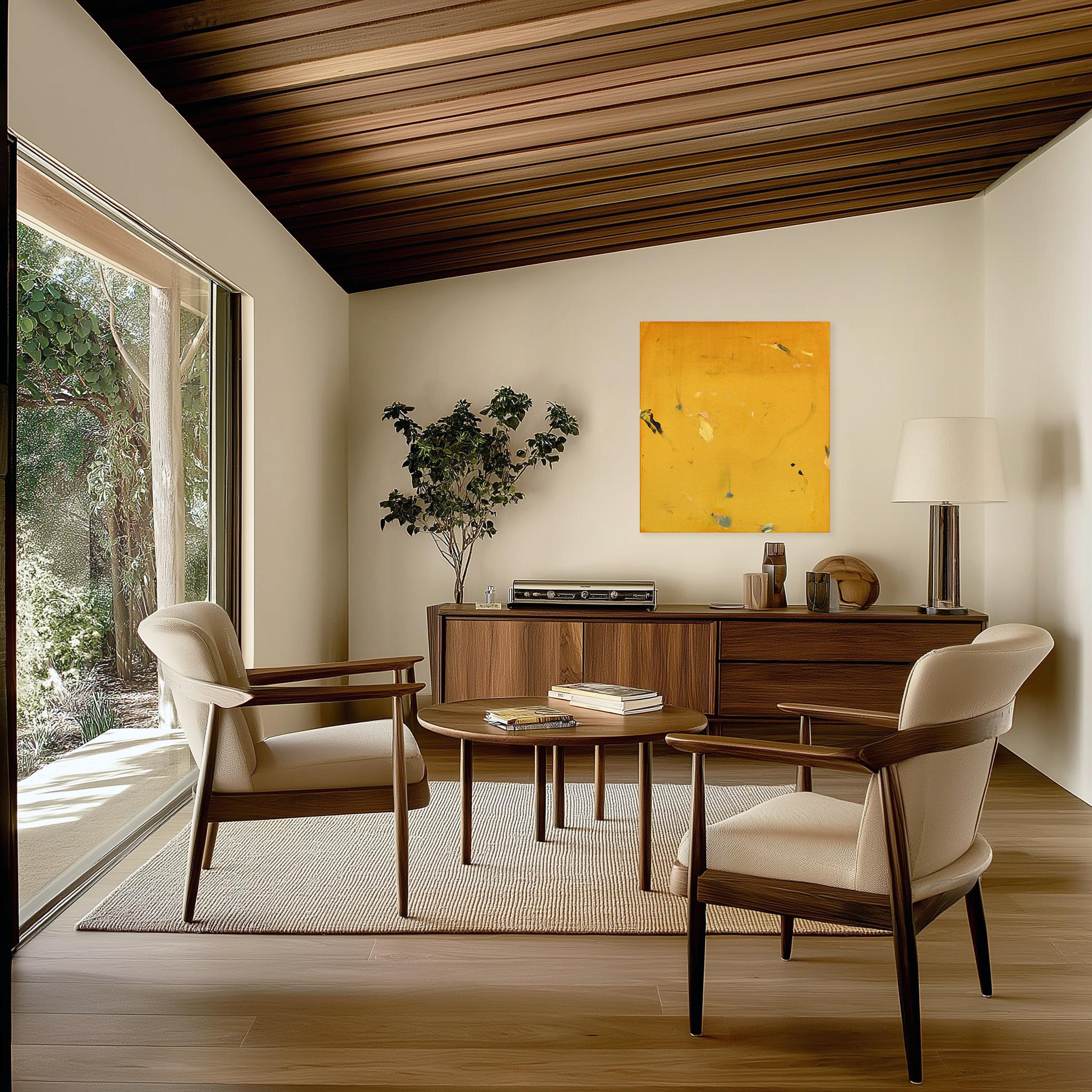 Estate 1999 - Quadro astratto minimalista giallo-oro caldo e nostalgico 3