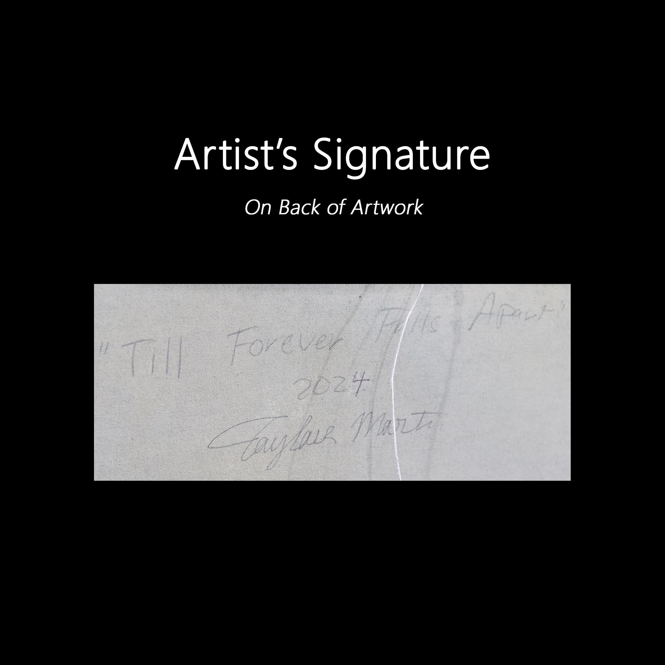 Till Forever Falls Apart - Green Minimalist Abstract Painting on Canvas For Sale 9