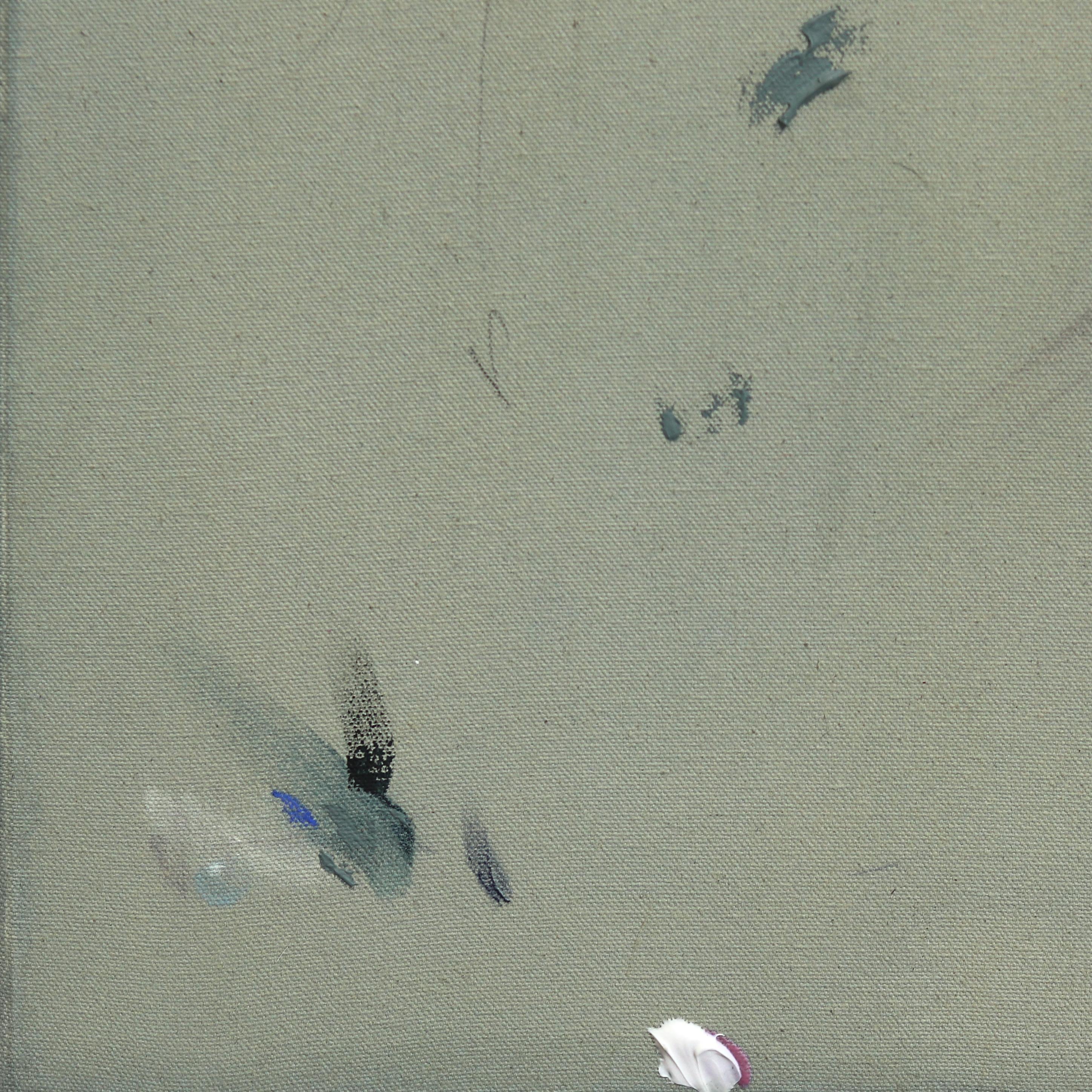 Till Forever Falls Apart - Green Minimalist Abstract Painting on Canvas For Sale 6