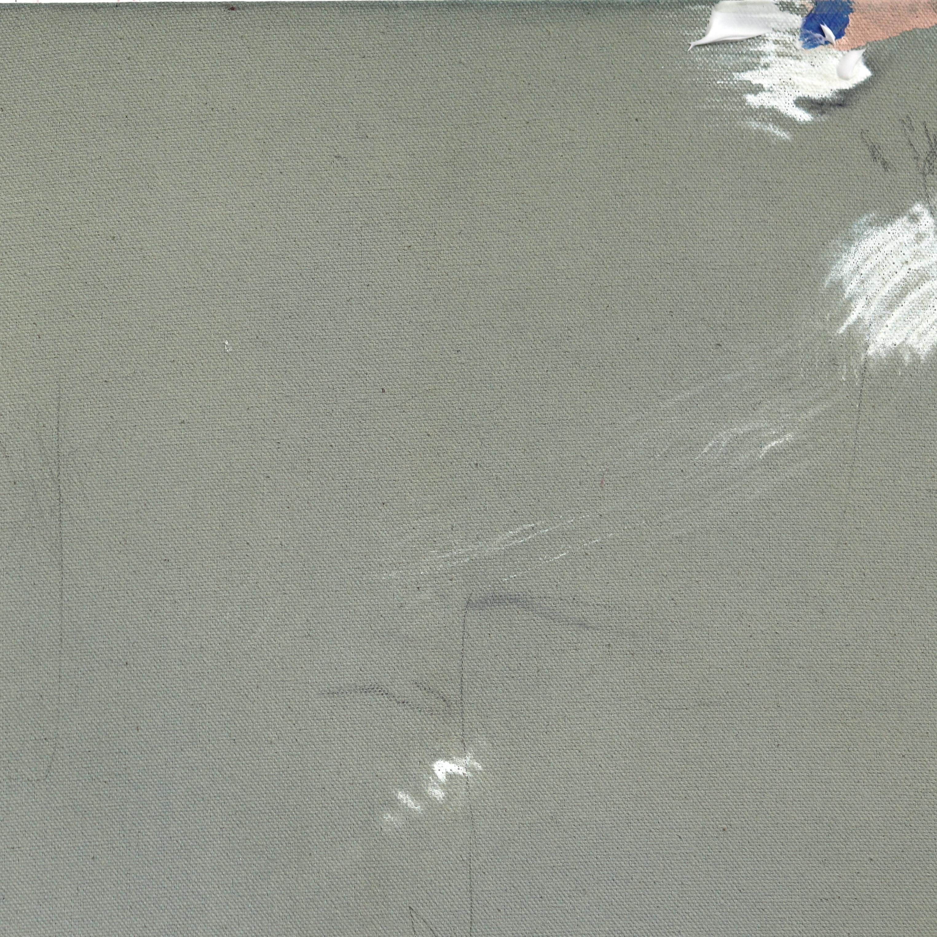 Till Forever Falls Apart - Green Minimalist Abstract Painting on Canvas For Sale 8