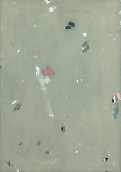 Till Forever Falls Apart - Pintura abstracta minimalista verde sobre lienzo