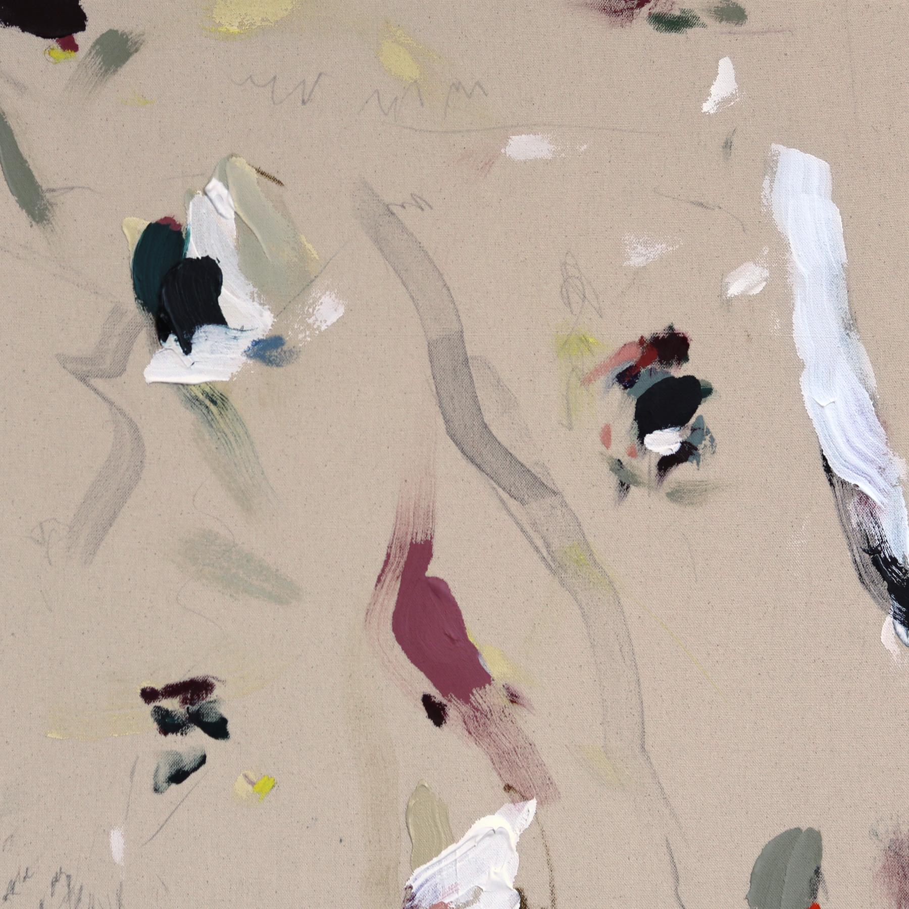 Tiny Moves - Pintura Minimalista Abstracta Moderna Textural Original sobre Lienzo en venta 3
