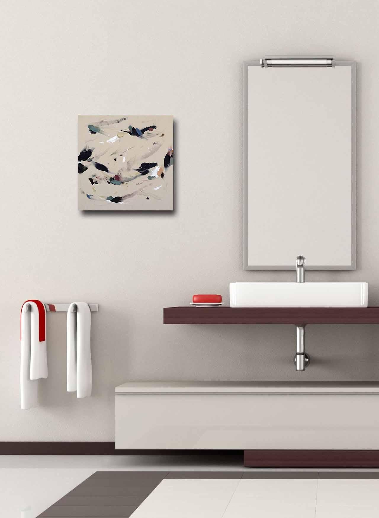 Up&Up - Pittura astratta su tela grezza Nature - Mixed Media Art Minimalismo di Taylour Martin