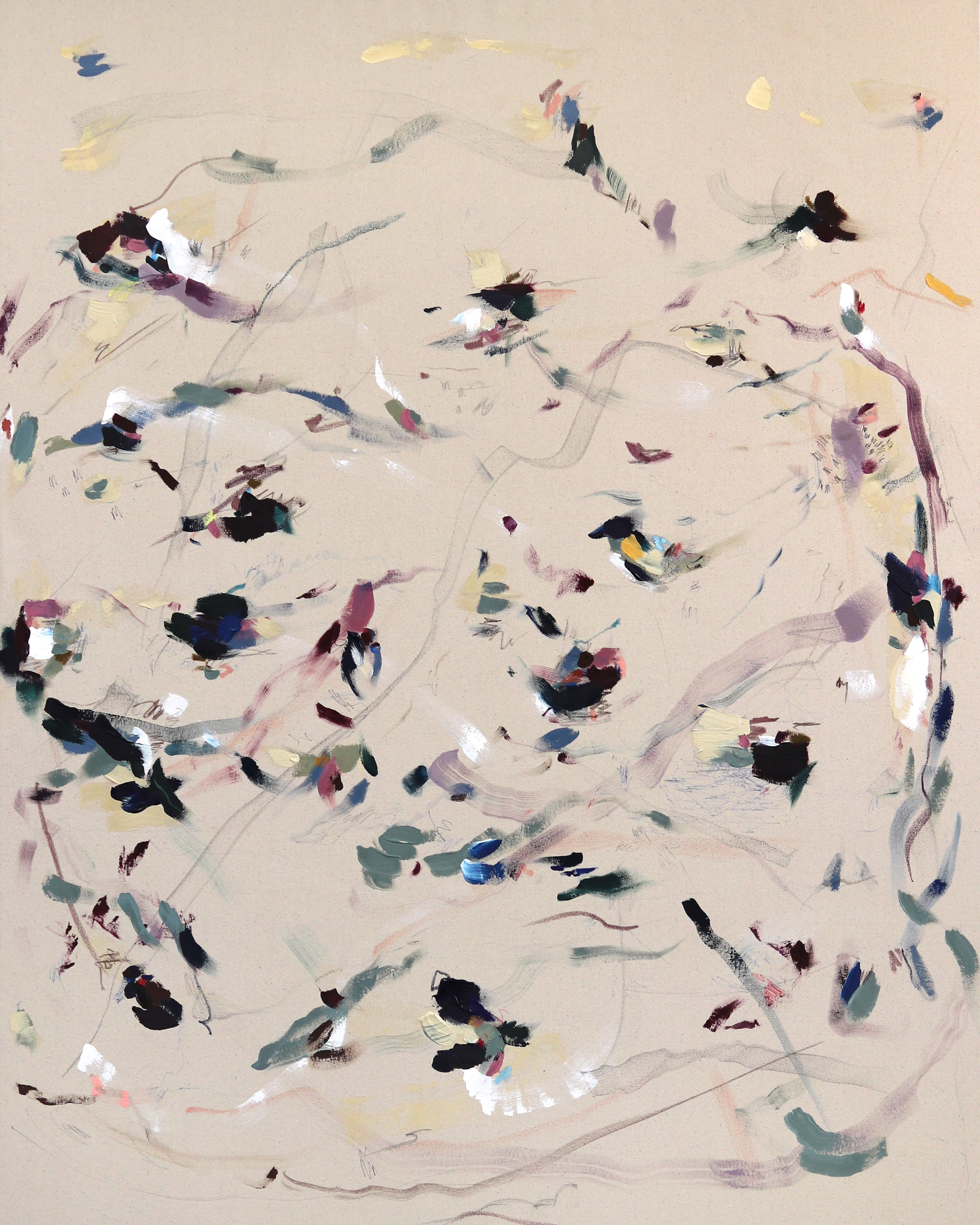 We Go On Gently - Pittura astratta minimalista su tela Nature