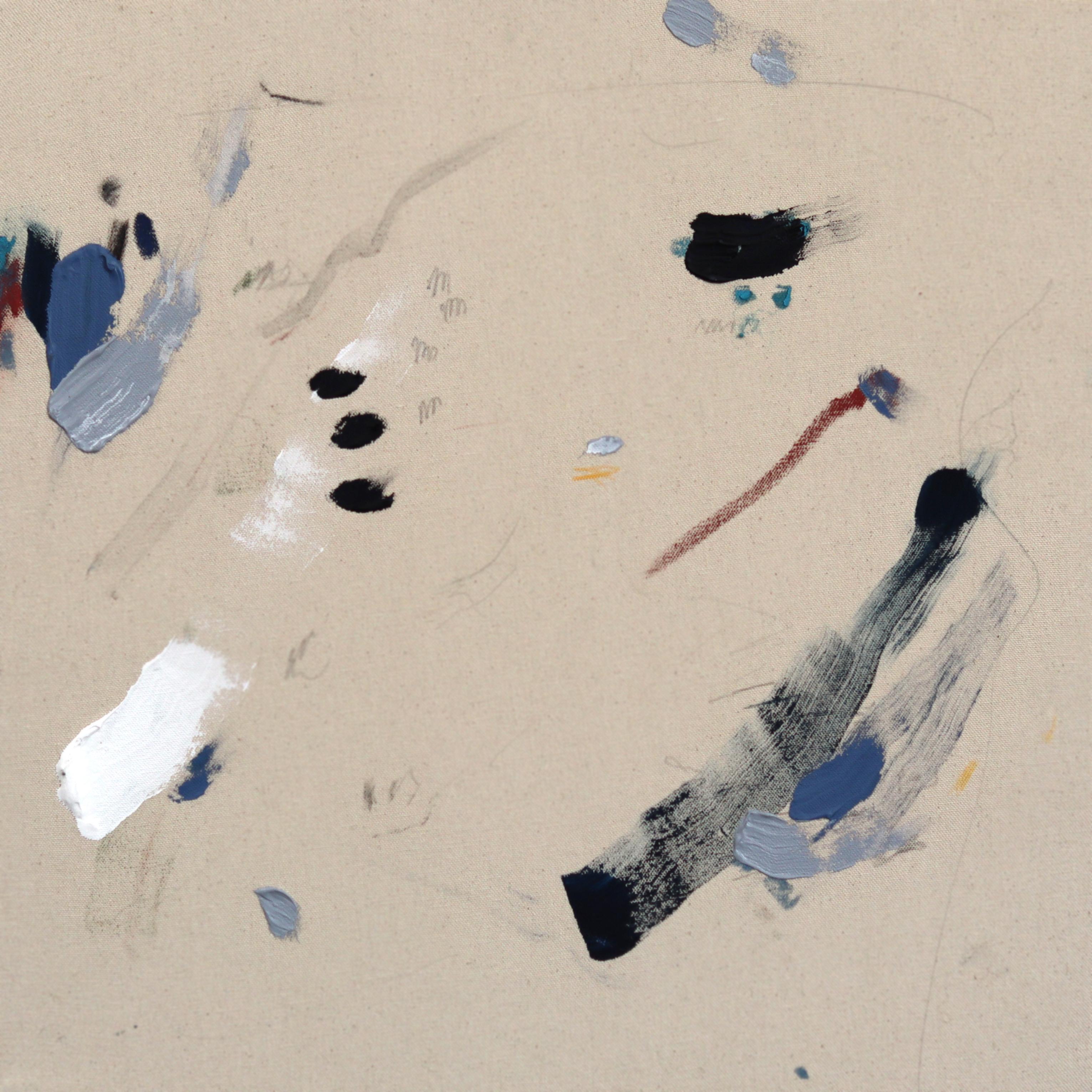 Por donde corre el agua - Pintura minimalista abstracta de textura moderna sobre lienzo