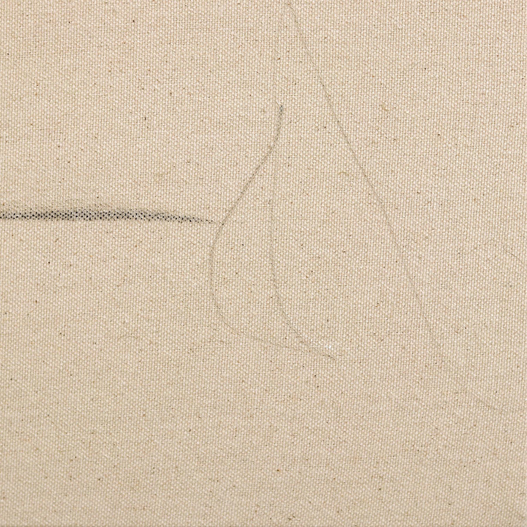 Sí - Pintura abstracta minimalista sobre lienzo natural en venta 6