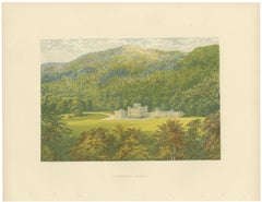Taymouth Castle, Perthshire, Antique Morris Woodblock Print, circa 1870