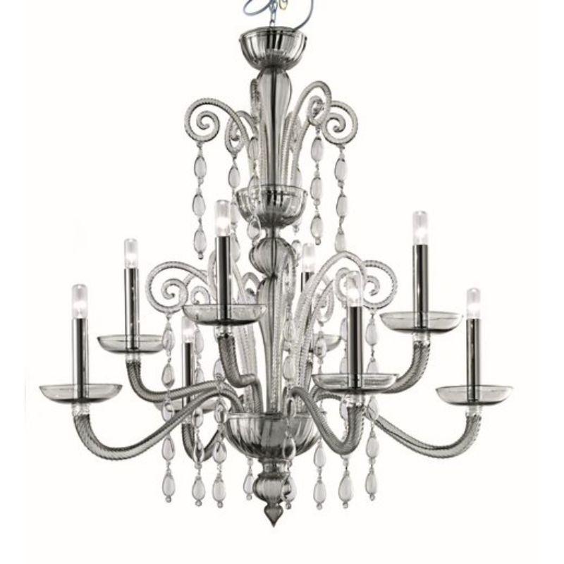 Italian Taymyr 5589 chandelier - 8 bulbs - Olive Venetian Crystal For Sale